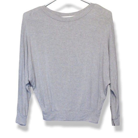 Sam & Lavi Fringe grey oversized long sleeve Top Shirt - Picture 2 of 9